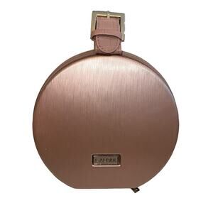 Calpak Baye Mini Hatbox Hard Shell Cosmetic Toiletry Case Metallic Rose Gold 7”